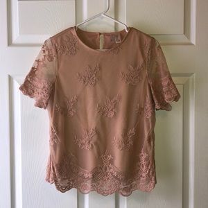 Lacy nude top